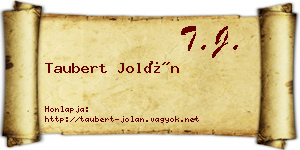 Taubert Jolán névjegykártya